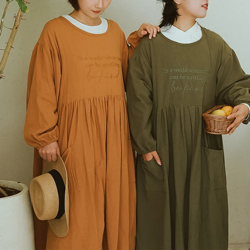 

1pcs Adult Apron with Long Sleeves Artistic Cotton Linen Breathable Kitchen Work Apron for Cooking Crafts Professional Use