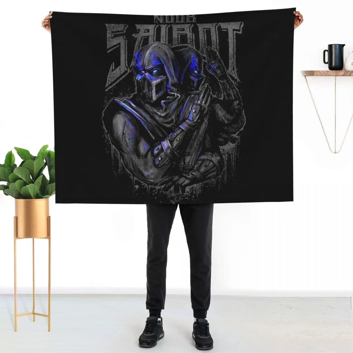 Mortal Kombat Noob Saibot Double Team Throw Blanket Weighted Cute Plaid Furrys Custom Blankets For Sofas Multi-Purpose Blankets