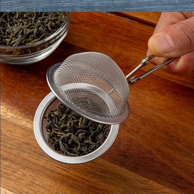 1/2 قطعة الفولاذ المقاوم للصدأ الشاي الكرة سلسلة قابلة لإعادة الاستخدام تسرب الشاي مقبض مصفاة شاي الشاي Infuser شبكة غربال أداة تصفية الكرة #5