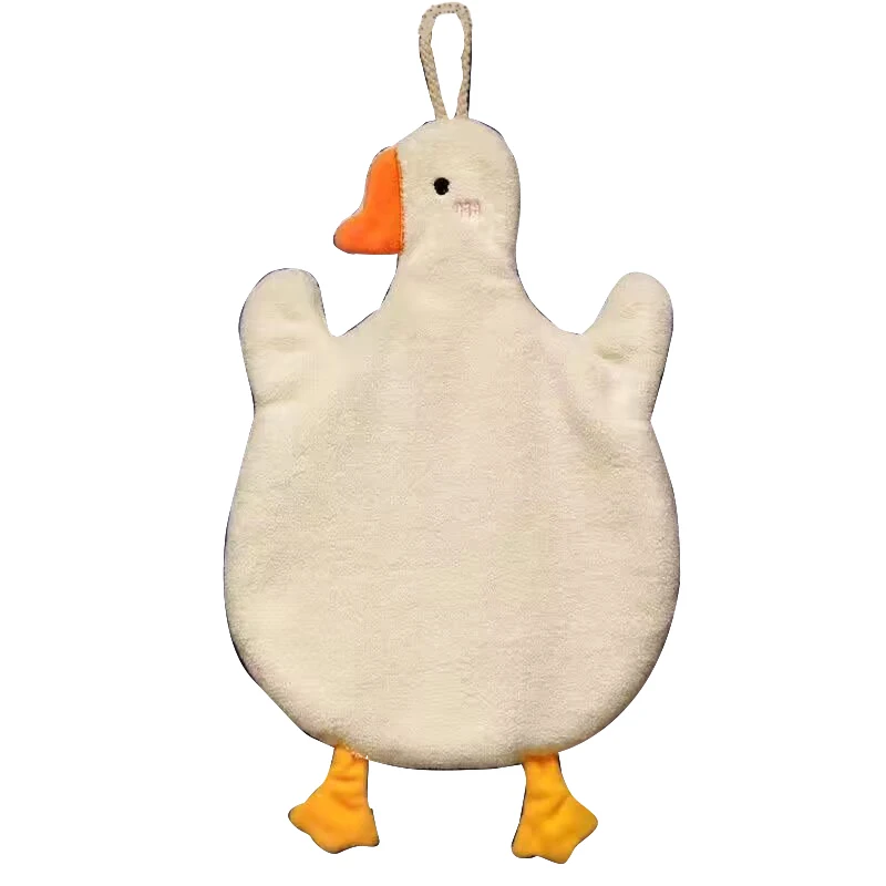 

Cute Goose Small Towel Wipe Towel Hangable Children's Water Absorbent and Non Hair Falling Toilet Handkerchief