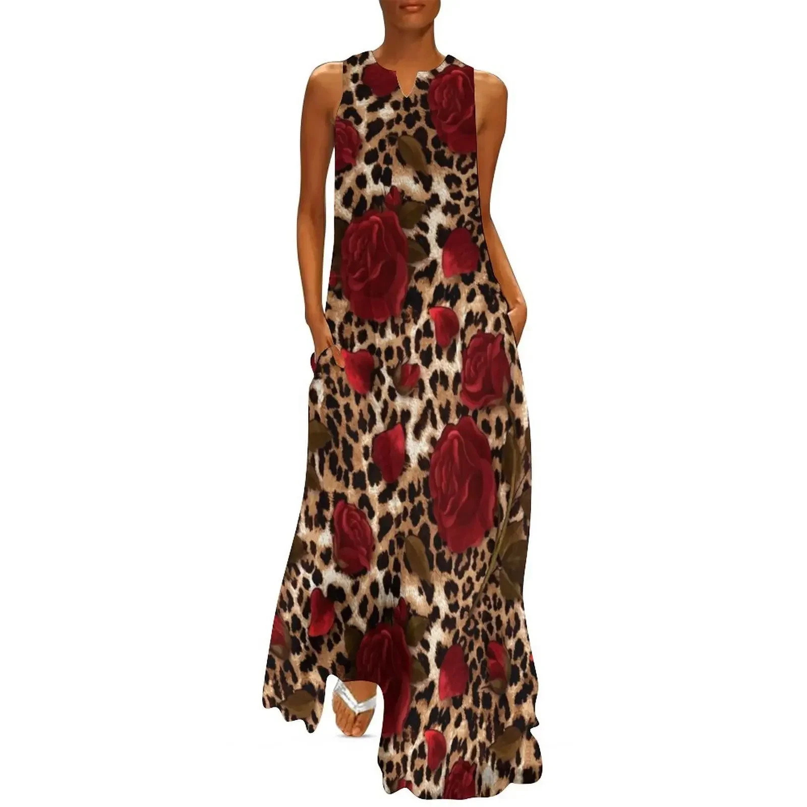 

Leopard rose pattern Long Dress Evening gown fairy dress dress for women 2025 women's dresses luxury