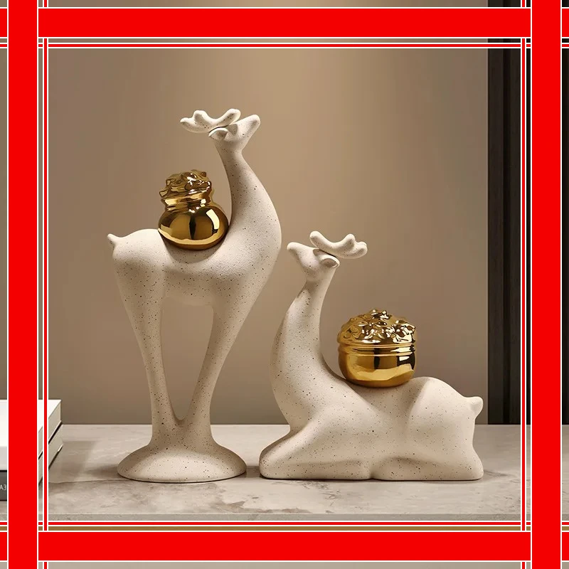 New Chinese creative Yilu Shengcai ceramic ornament entrance living room desktop decoration