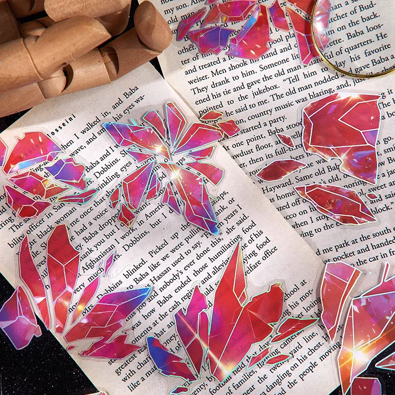 20 Sheets Broken Crystal Graffiti Stickers for DIY Scrapbook Suitcase Phone Laptop Guitar Decorative Stationery Office Supplies