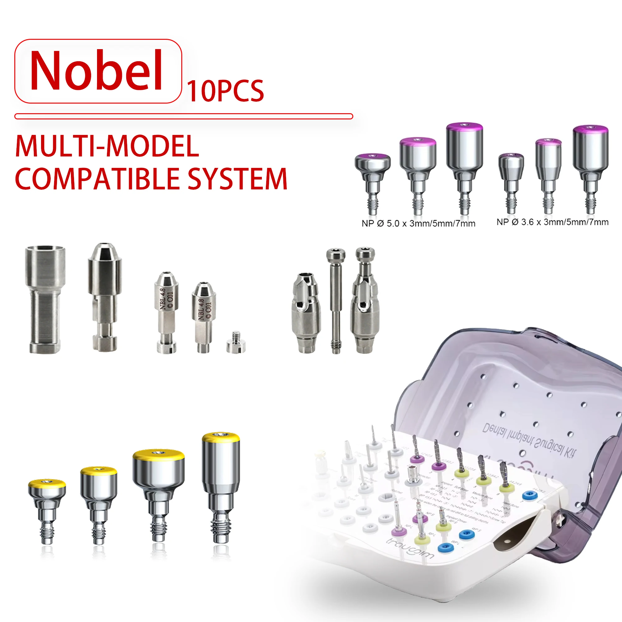 

Dental Implant Temporary Crown Stainless Steel with Titanium Base for Nob Dentium System Lab Prosthetic Restoration Parts