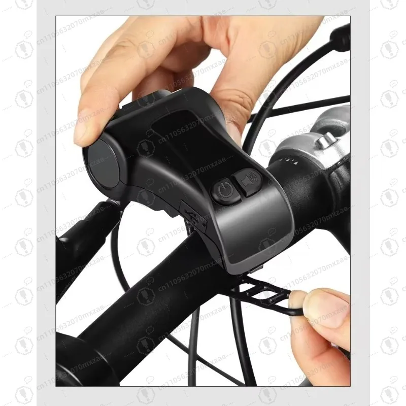 ضوء الجرس 120 ديسيبل متكامل! مصباح أمامي للدراجة مزود بمنفذ USB، وتكيف متعدد النماذج