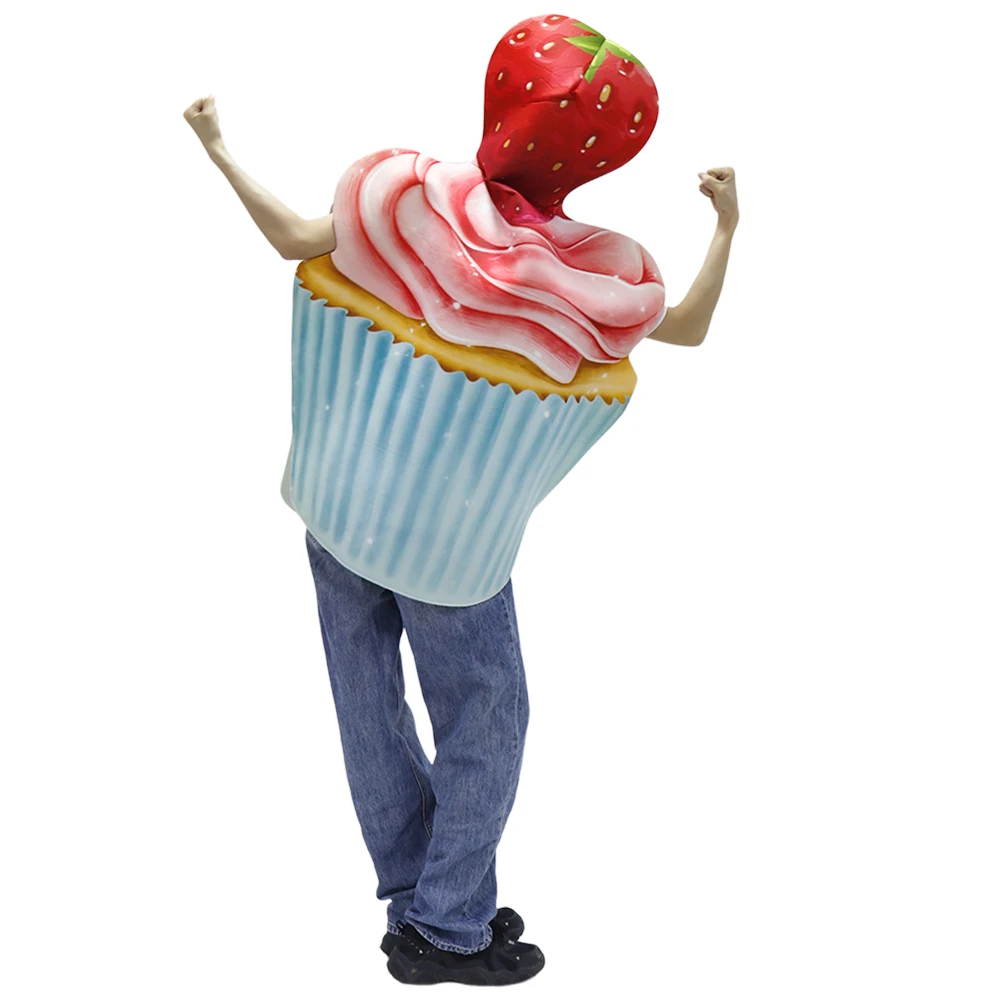 Doughnut Costume Cupcake Cosplay Costume Carnival Head Outfit Food Cake Prop Stage Clothing Dessert Funny Parade Dress Up