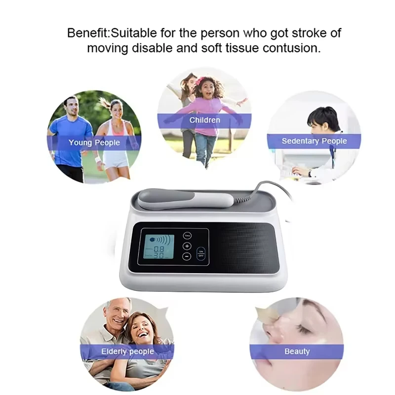 Ultrasonic Therapy Machine for Pain Relief Muscle Joints Massage No Drug Ultrasound 1MHz Physiotherapy Device LCD Screen Display