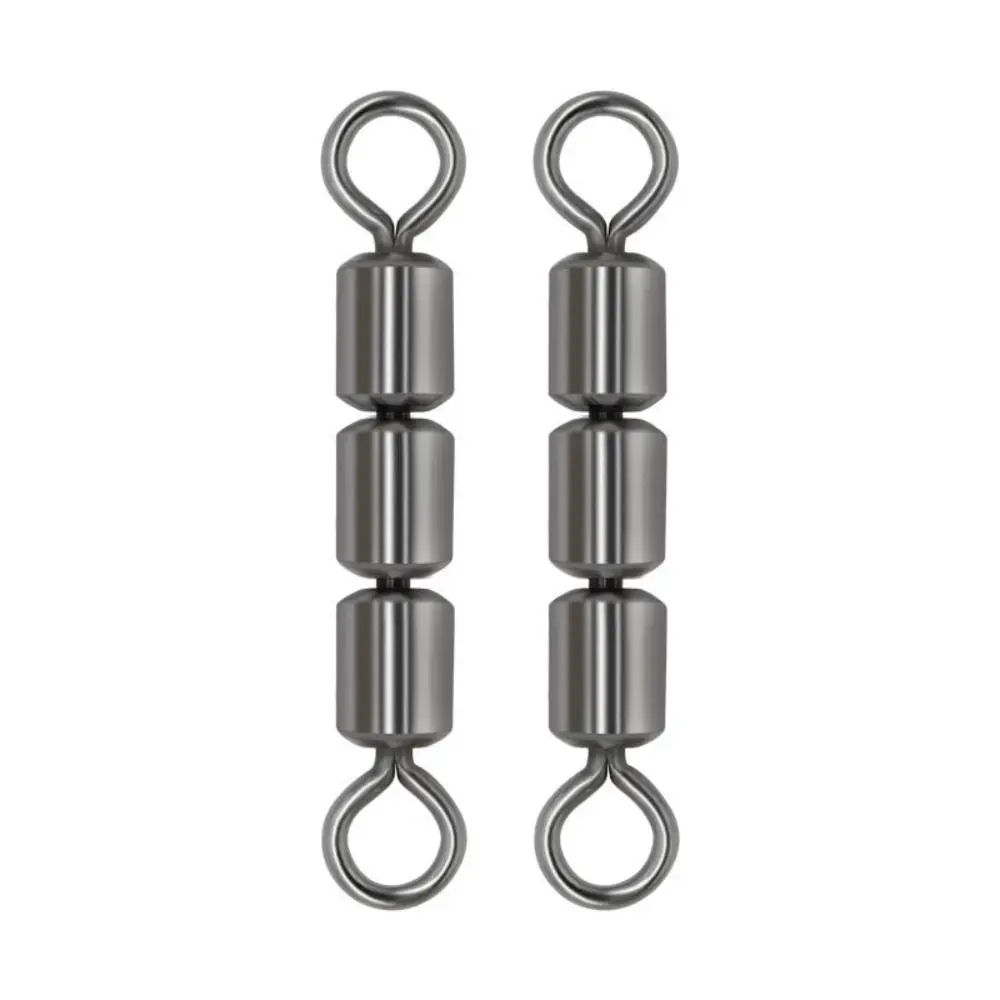 

High Speed 3 Roller Swivels Quick Connect Triple Bearing Rolling Fishing Barrel Swivels Lightweight High Tensile