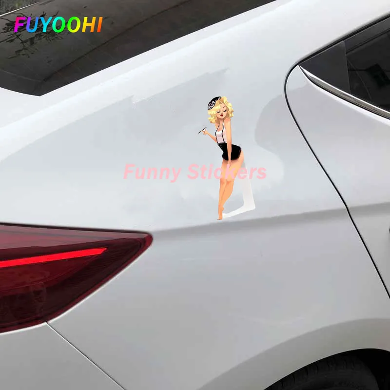 FUYOOHI Exterior/Protection Fashion Stickers  Fashion Beauty Car Stickers Old School Pin Up Girl Automobiles Motorcycle KK Decal