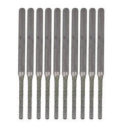 10x Lapidary Diamond Coated Solid Bits Gems Drilling Needle 1.5mm Silver