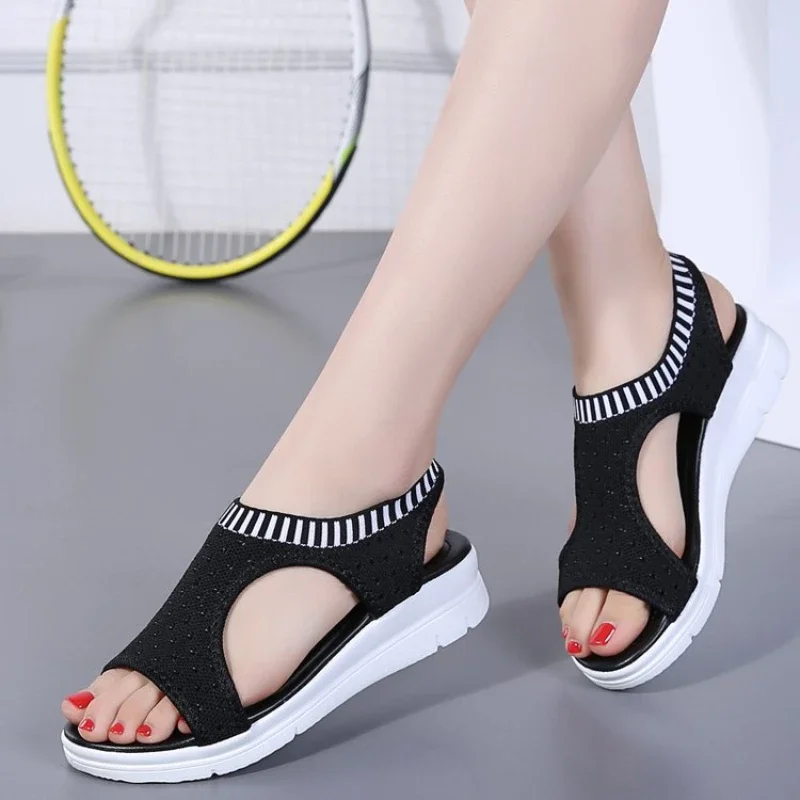 Women Sandals  Breathable Comfort Shopping Ladies Walking Shoes Wedge Heels Summer Platform Sandal Shoes Mujer Plus size 42