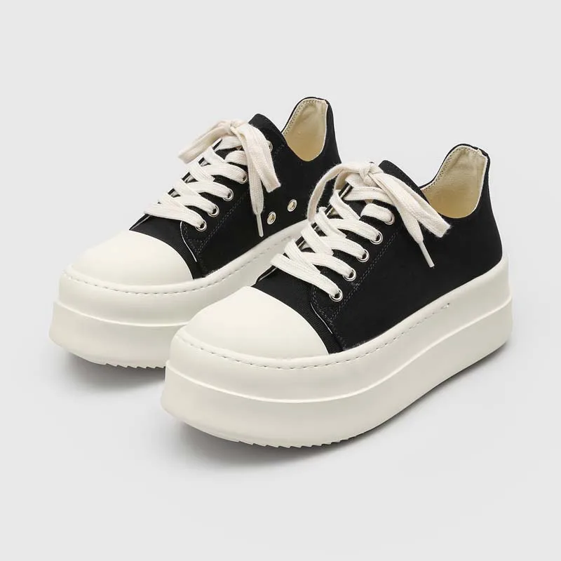 New Men Casual Canvas Shoes American Casual Lace-up Thick-soled Durable Casual Sneakers Classic Versatile Commuting Casual Shoes