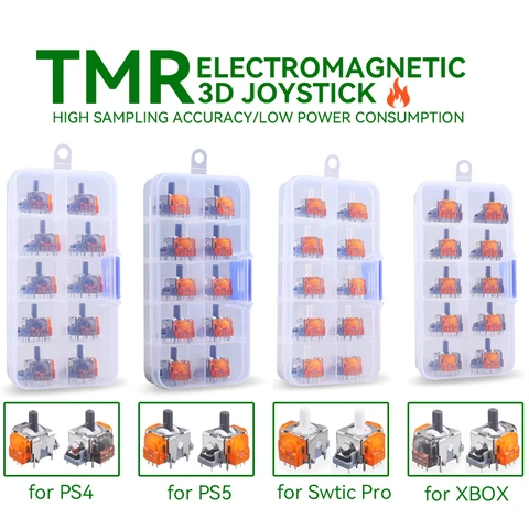 Pacote com 10 peças de reposição para joysticks TMR Effect para controles de PS5/PS4, para Xbox Series X/S, alta precisão de amostragem, baixo consumo de energia, peças de reposição para módulo de sensor de joystick