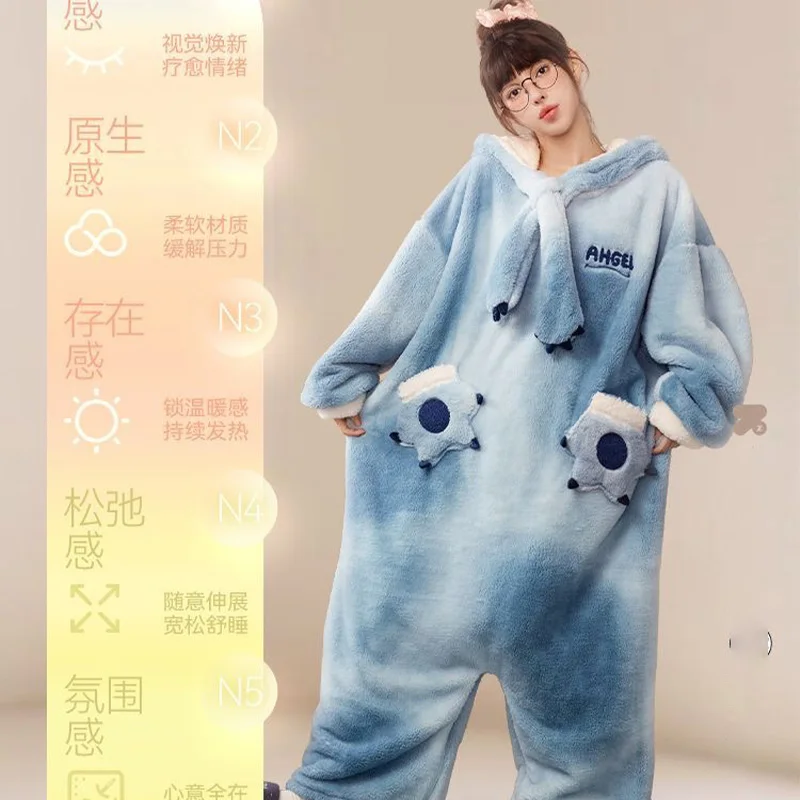 ديزني ليلو وستيتش كارتون خريف شتاء سميكة المرجان الصوف نيسيي الوحش زي مضحك المتسكعون زي حفلة هدية الكريسماس