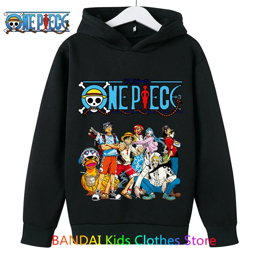 Anime One Pieces Hoodie for Kids Clothes Boys Fashion Luffy Pullover Sport Sweatshirt Coat Girls Clothing Sudaderas