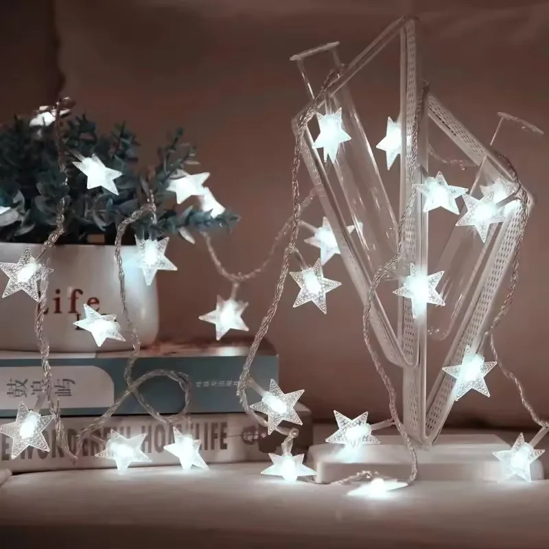 1.5m/3m/6m Battery Box Star String Lights, Indoor Christmas Fairy Decoration, Wedding Party Curtains String Lights for Home Use