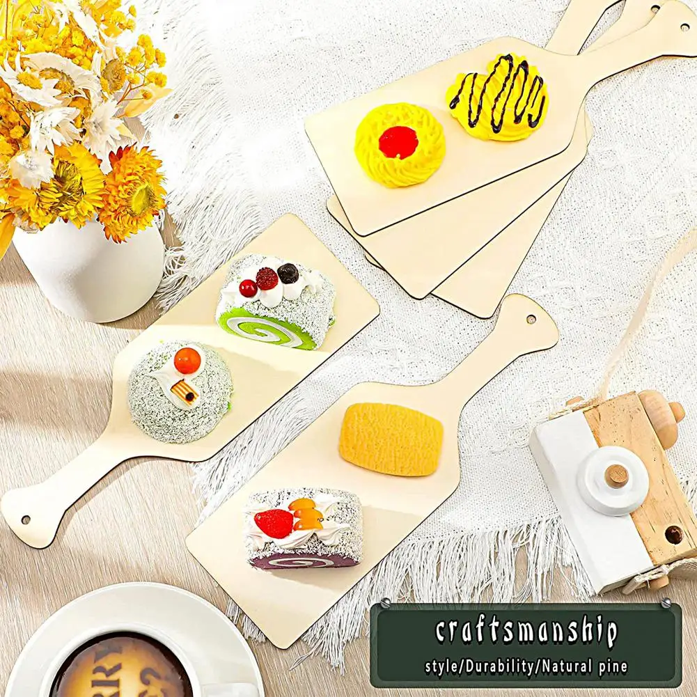 

Wood Toys Graffiti Chopping Board High Durability Wood All-Purpose Paddle Shaped DIY Painting Craft Mini Cutting Boards