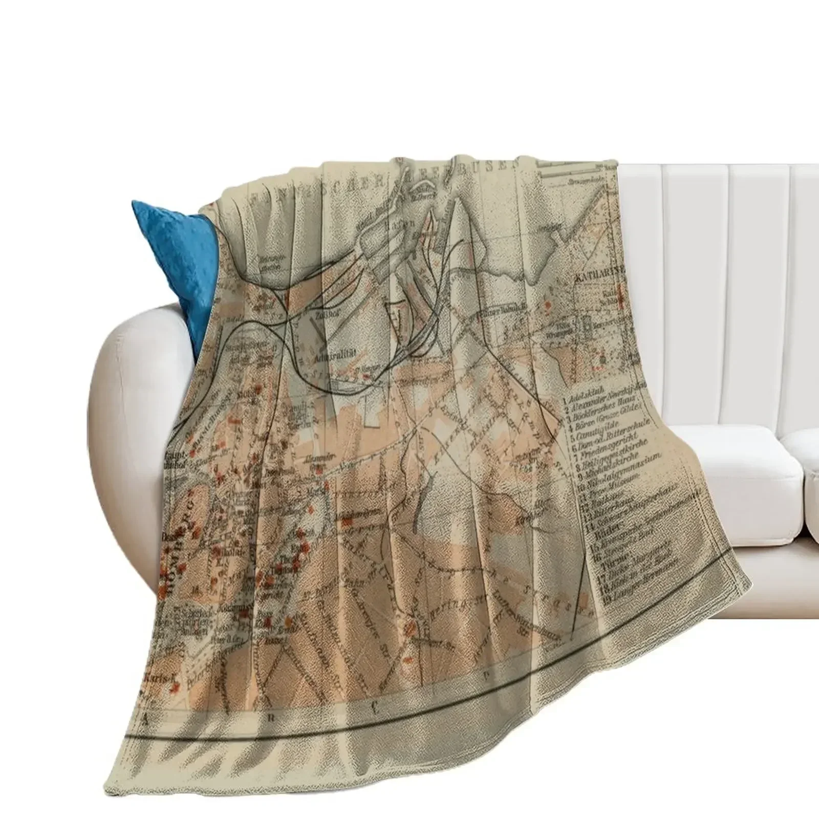 Винтажная карта Эстонии Таллины (1914) Плед Одеяло Одеяло Плед Одеяла Винтажная карта Эстонии Таллины (1914) Плед Одеяло Одеяло Плед Одеяла