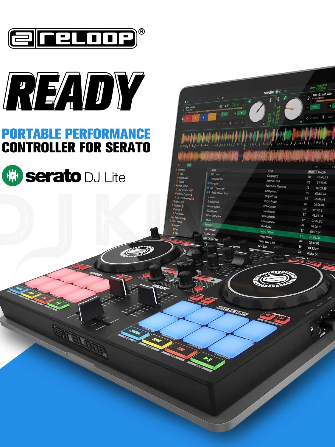 For Reloop Ready DJ serato dj lite Portable mini disc player controller