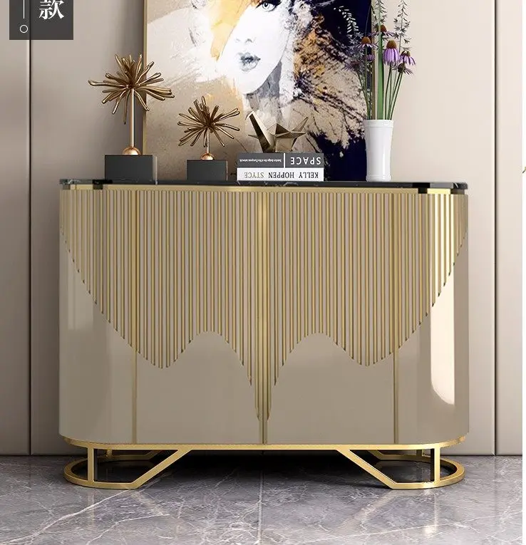 Narrow Luxury Living Room Cabinets Gold Classic French Narrow Living Room Cabinets Space Saving Meuble Rangement Furniture Home image 3