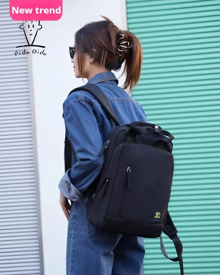 

FIDO DIDO High quality zipper large capacity travel bag waterproof backpack computer bag Men Women's Bags Official genuine