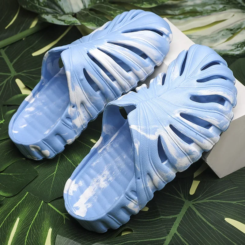 Monstera slippers men\'s summer women\'s outdoor slippers Eva Soft Forest camping trend unisex slippers beach wading shoes