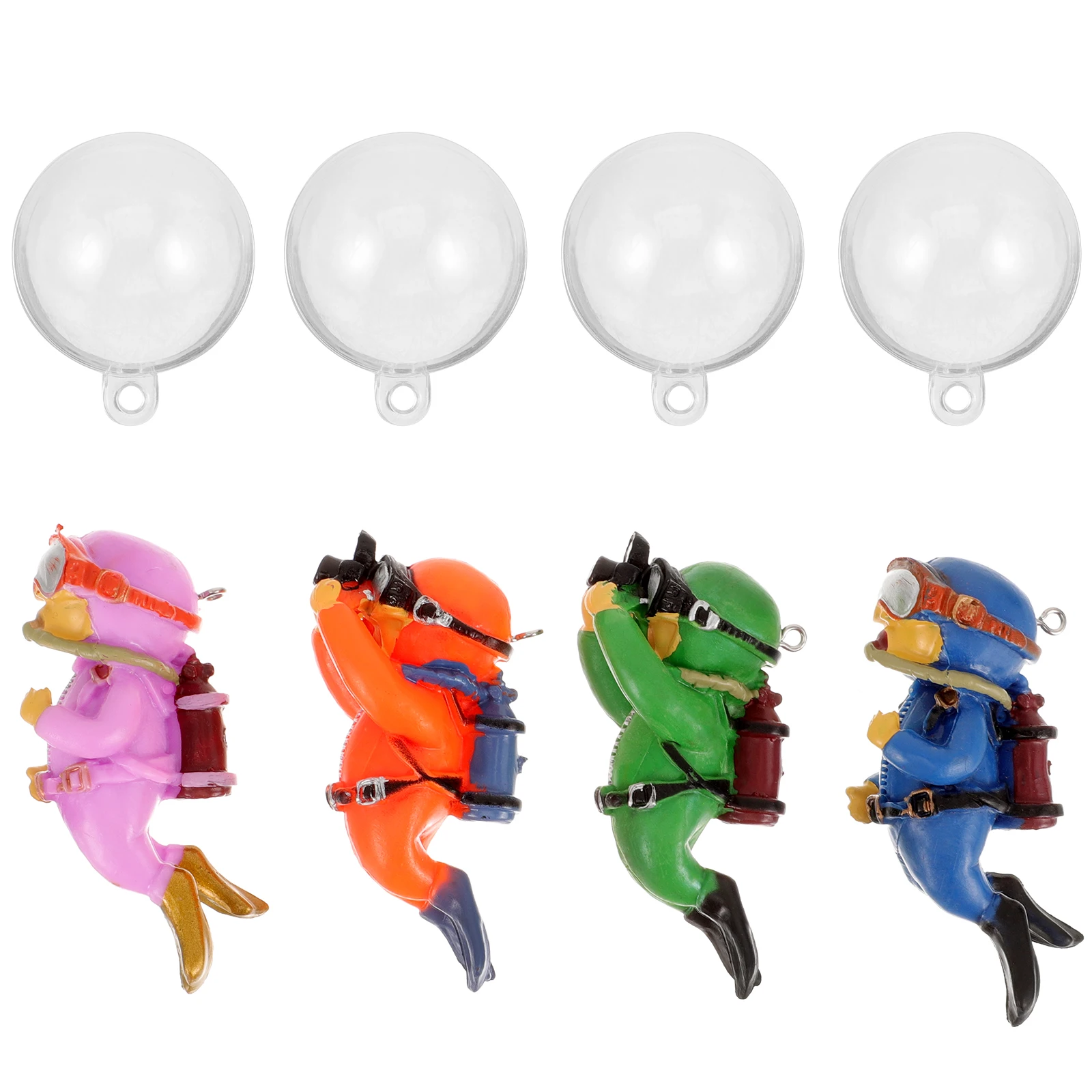 

4pcs Resin Diver Ornament Floating Aquarium Decoration For Fish Tank Betta Decorative Divers Simulation Landscape Accessories