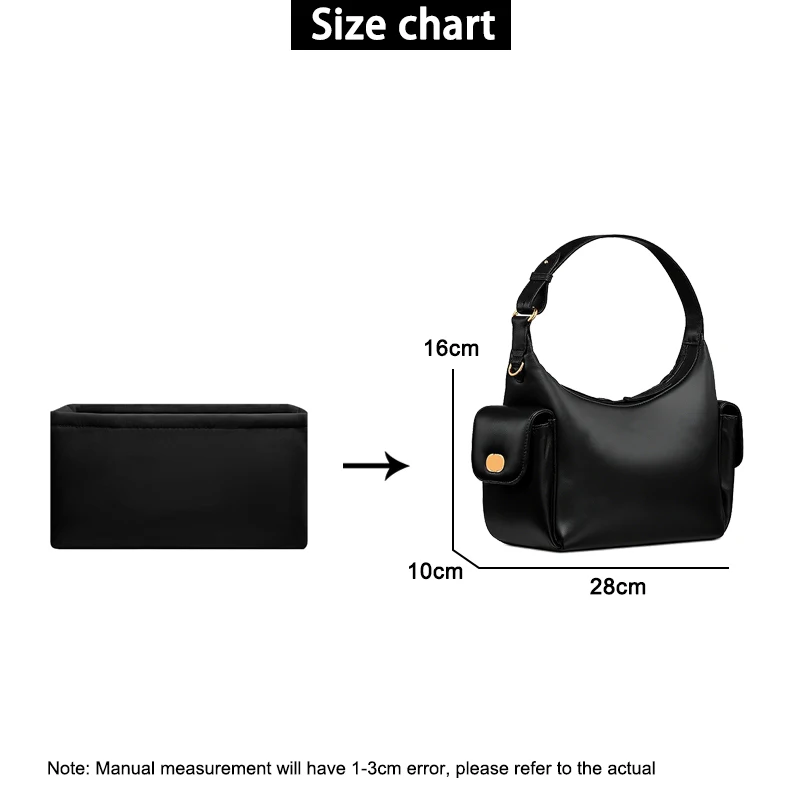 EverToner Bag insert organizer for 25 new D D-eam handbag nylon storage bag travel support inner bag accessories