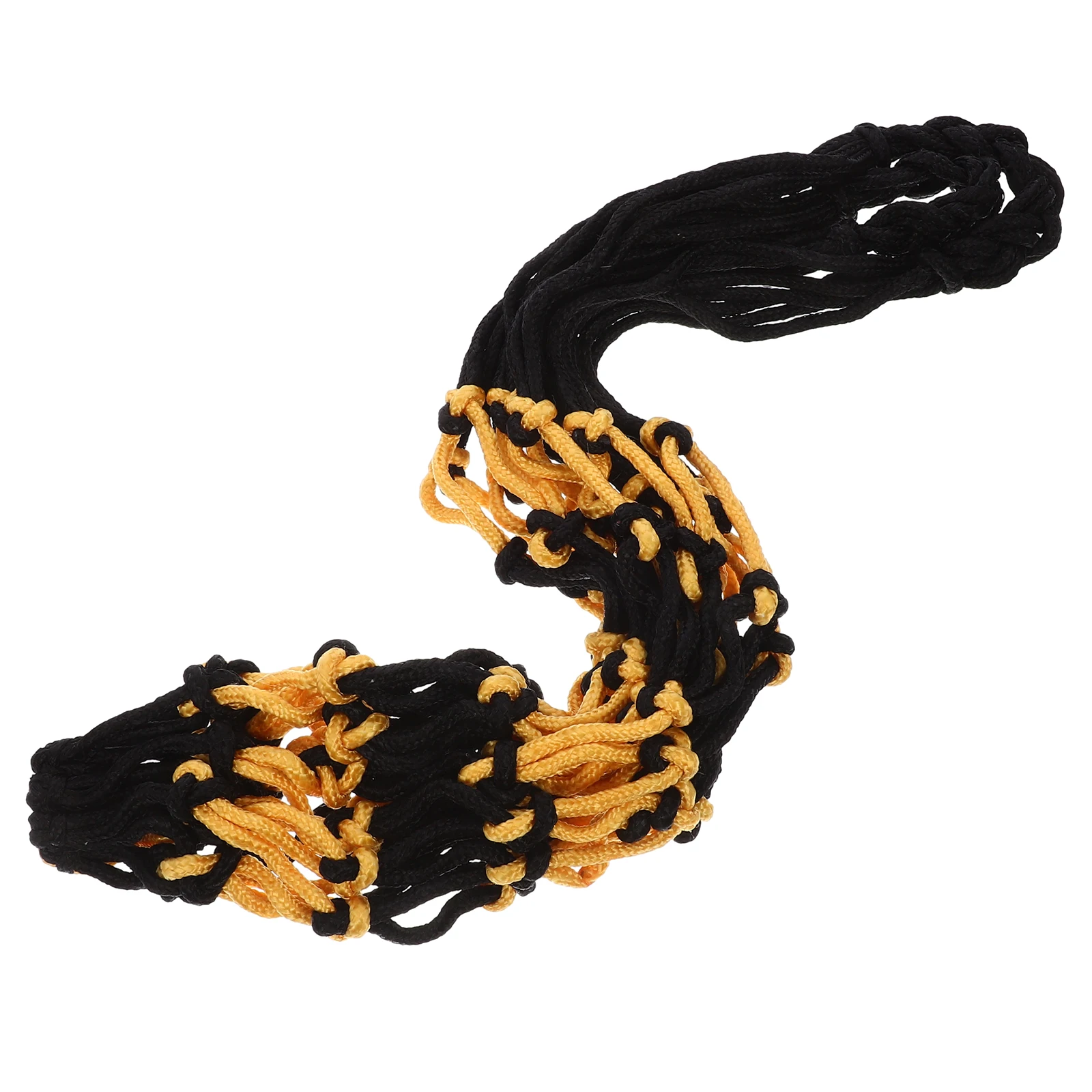S Tas Jaring Bola Jaring Penyimpanan Basket Kantong Pembawa Portabel Dewasa Hitam Kuning Multi Fungsi Olahraga Ganizer
