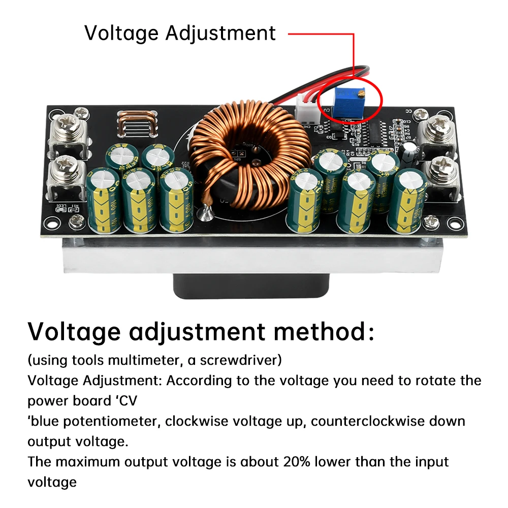 1200W/1500W DC-DC buck converter adjustable step-down power module DC15V-90V to DC2.5V-72V 30A/50A constant voltage power module