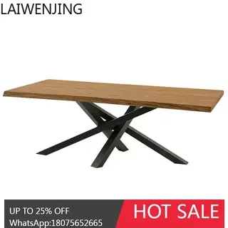 HLZ Nordic solid wood desk industrial style long table simple creative rectangle Simple