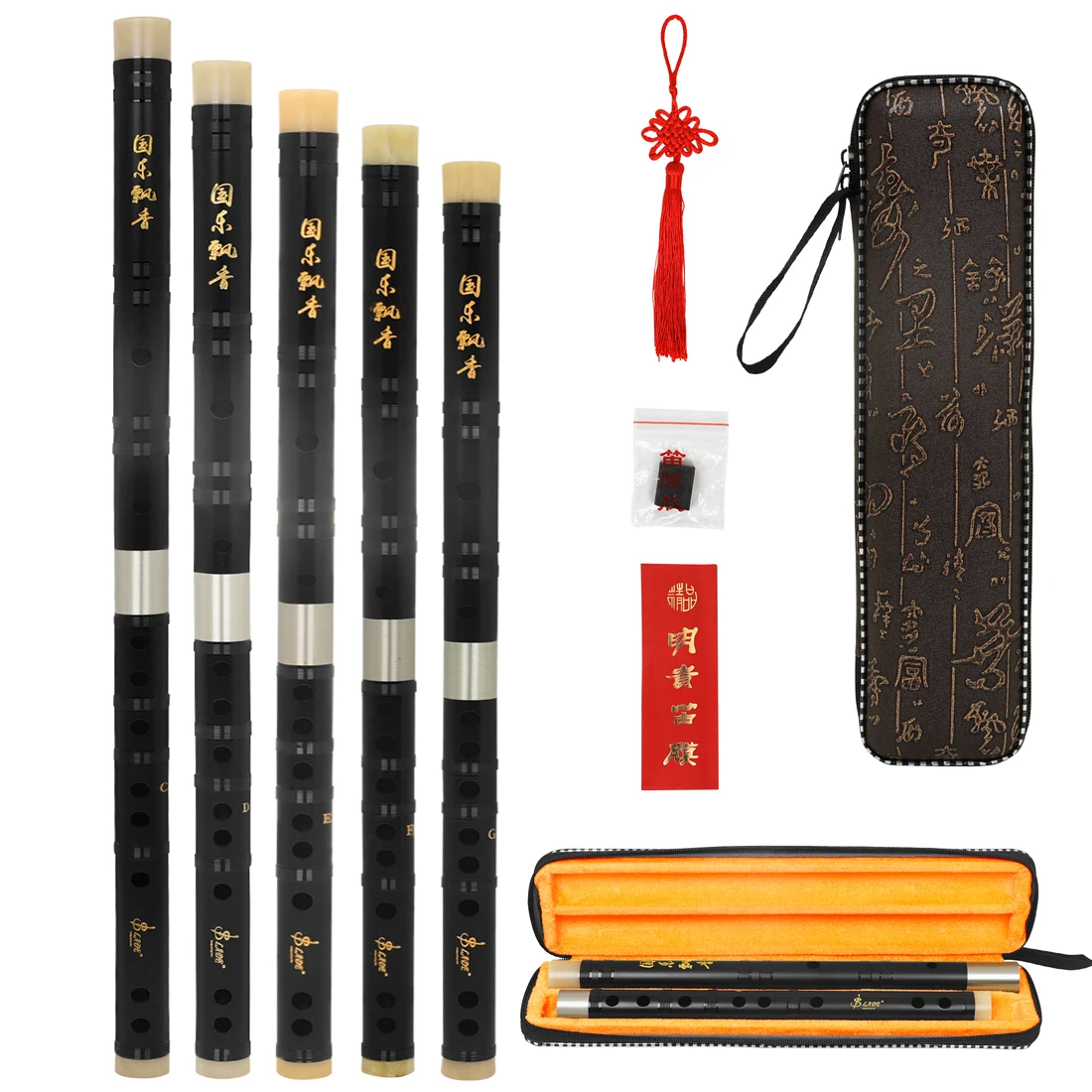 

SLADE Chinese Traditional Bamboo Flute 10 Holes Bamboo Flute Vertical Clarinet C D E F G Key Chinese Dizi for Student Kids Gift