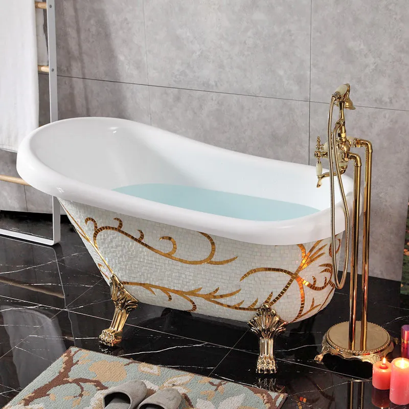 Household adult free-standing acrylic bathtub small bathtub