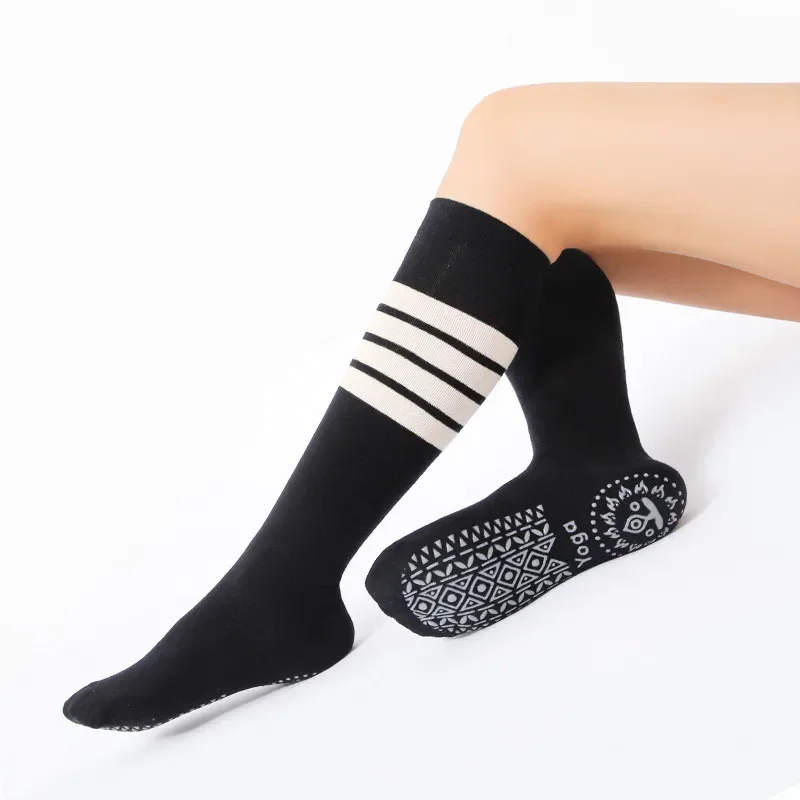 

Silicone Non-slip Pilates Socks Casual Striped Cotton Dance Sports Socks Professional Indoor Workout Gym Fitness Yoga Socks Sox