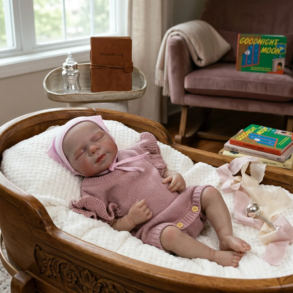 18 Inch Full Body Vinyl Reborn Baby Doll Pascale Hand Rooted Hair Closed Eyes Sleeping Hand Painted Bebe Reborn Collectible Art Display Gift