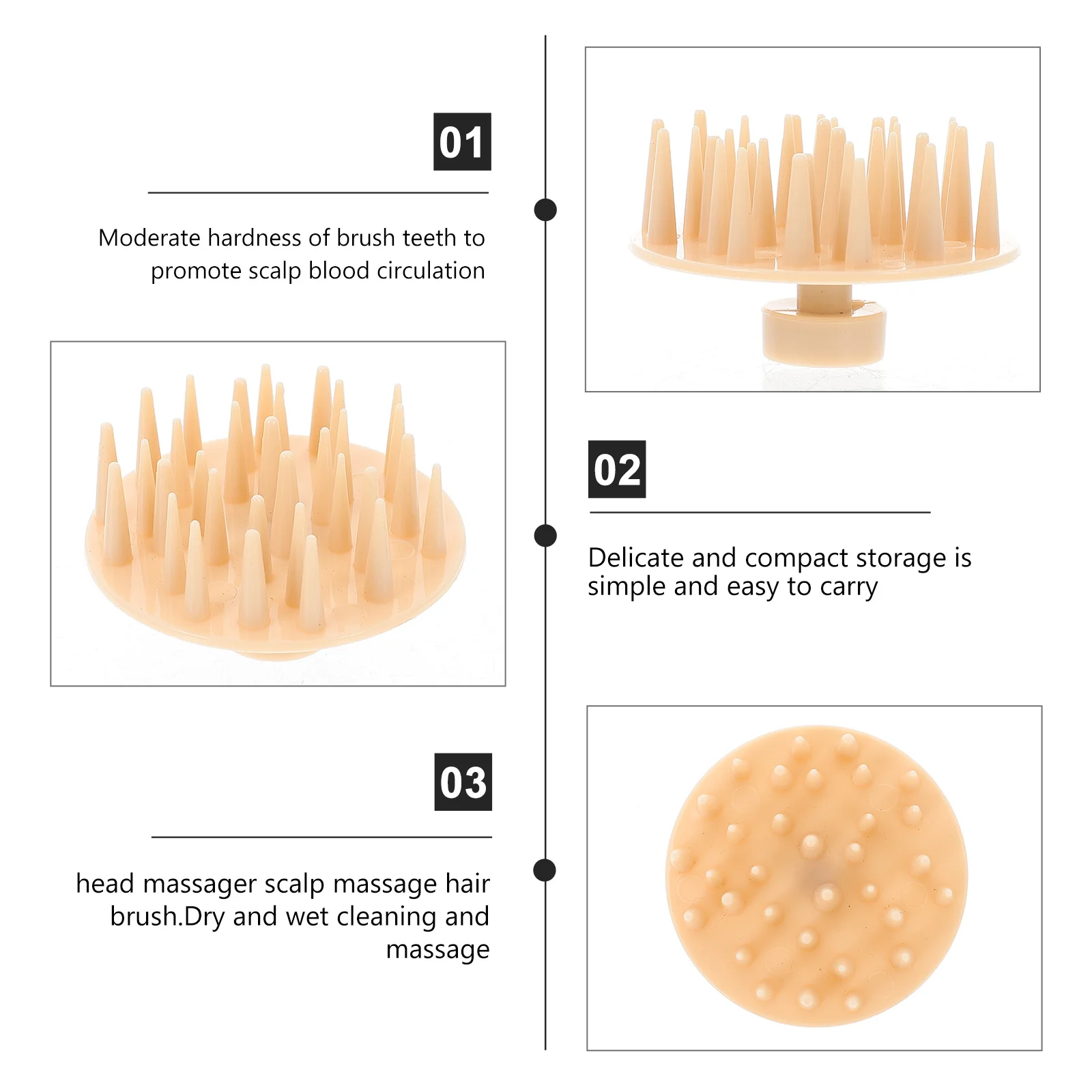 

2Pcs Silicone Shampoo Brush Head Massage Scalp Cleaner Anti Slip Handle Dandruff Remover Promote Blood Circulation