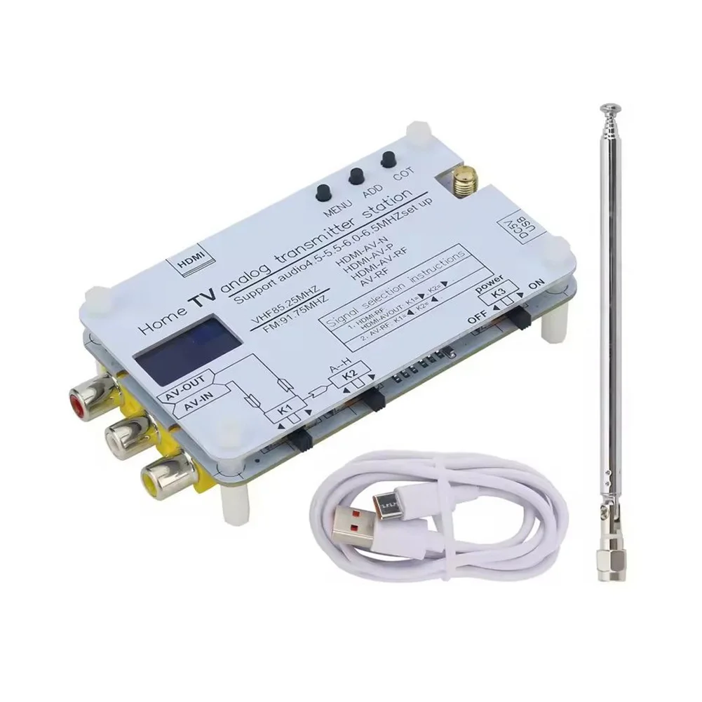 

Analog TV Signal Transmitter with For OLED Display Support for HD to AV Output and Wireless RF Conversion for LCD and Analog TVs