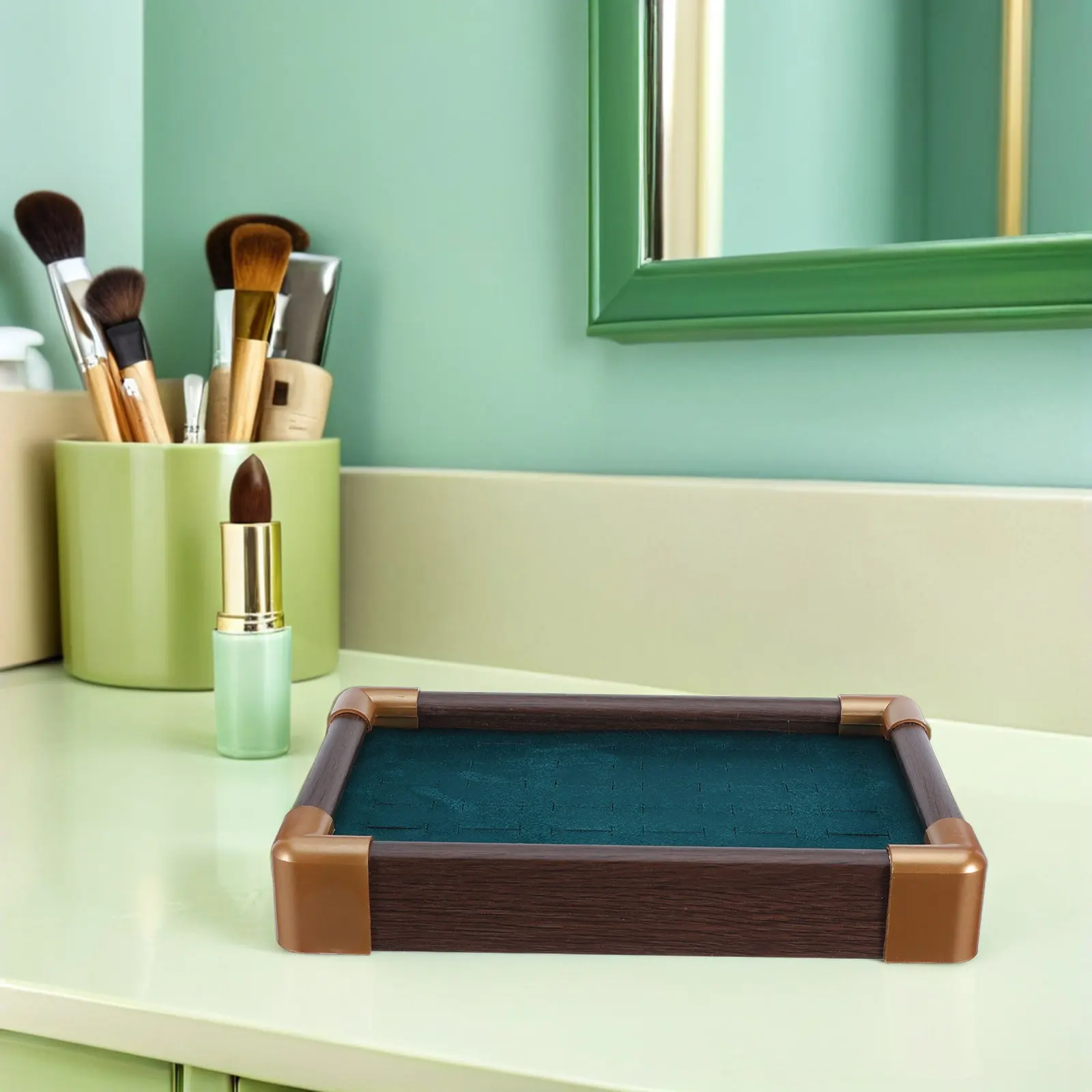 

Wood Ring Display Holder 36 Slot Jewelry Storage Tray Organizer Countertop Retail Store Home Showcase Jewelry Display Stand Wood