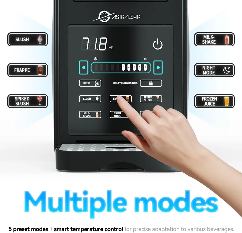 ASH01-S Professional 59OZ Countertop Blender for Smoothies + ASSM-01 Slushie Machine Pro - 85oz Large Capacity, 5 Preset Modes +