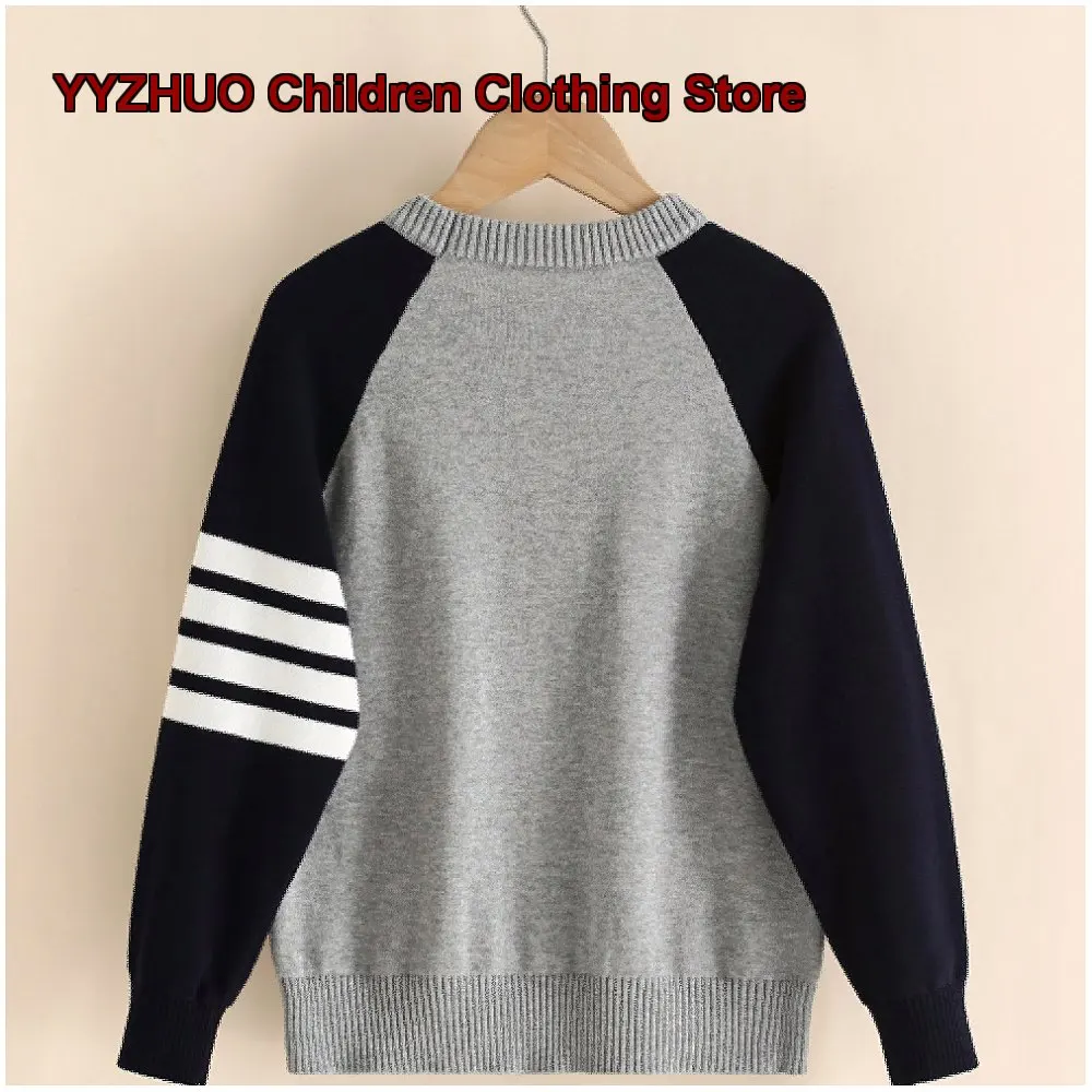 Boys Girls Thin Acrylic Knit Long Sleeves 2026 Spring Autumn Tops Kids