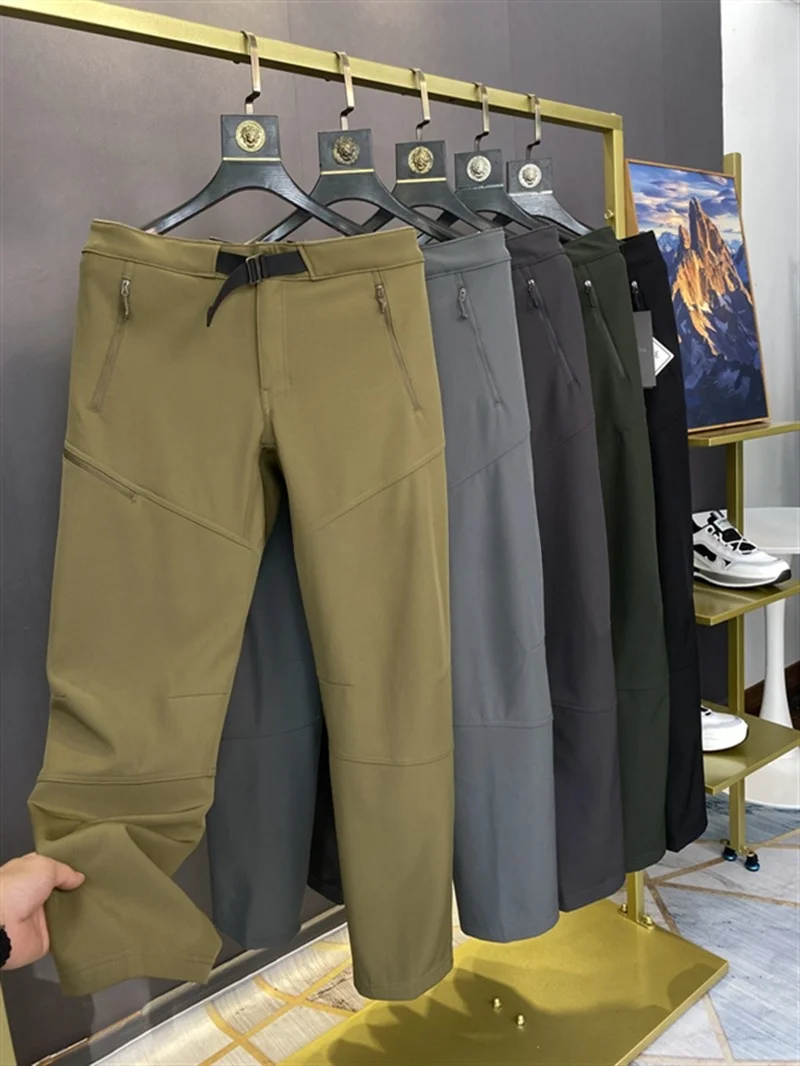 

Outdoor Men's Fce Lined Soft ell Pants Breathable Warm Casual Trousers PT Series High End Windproof Winter Leisure Pants