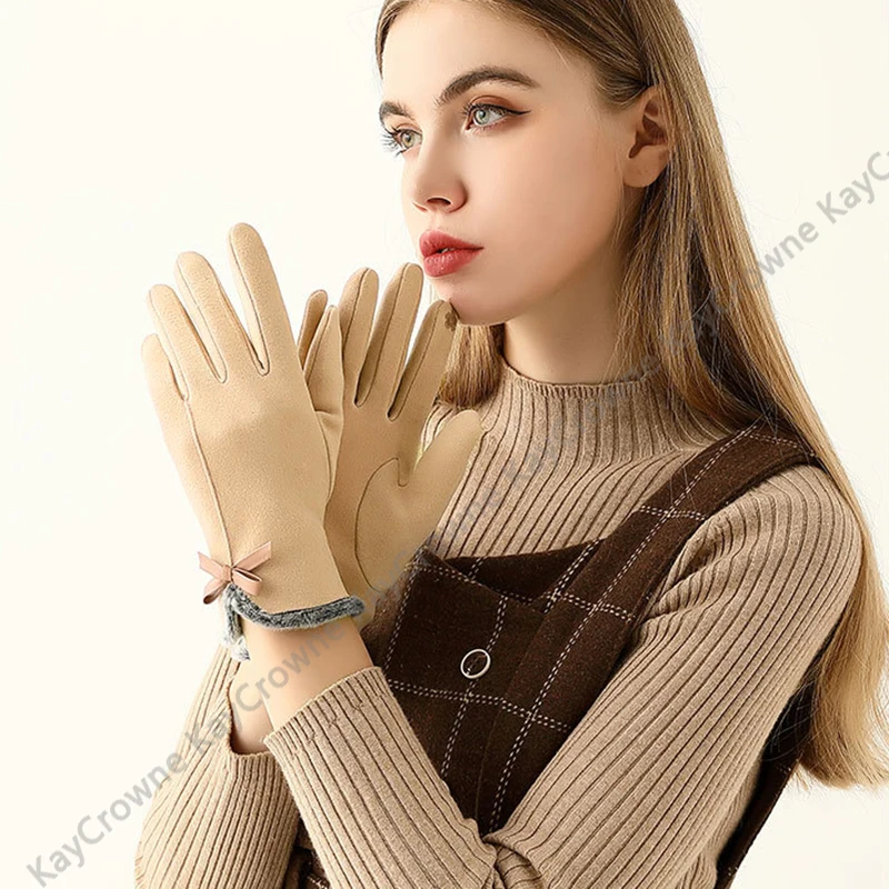 

KayCrowne High Quality Grace Fashion Lady Glove Mitten Women Winter Vintage Touch Screen Driving Windproof Keep Warm Gloves G327