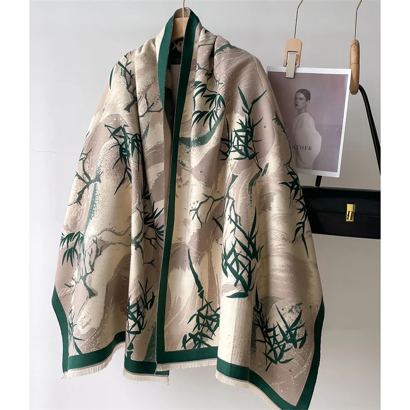 

Thick Blanket Winter Warm Scarf for Women Fashion Floral Print Cashmere Shawl Wraps Pashmina Scarf Stoles Bufanda Female 2024