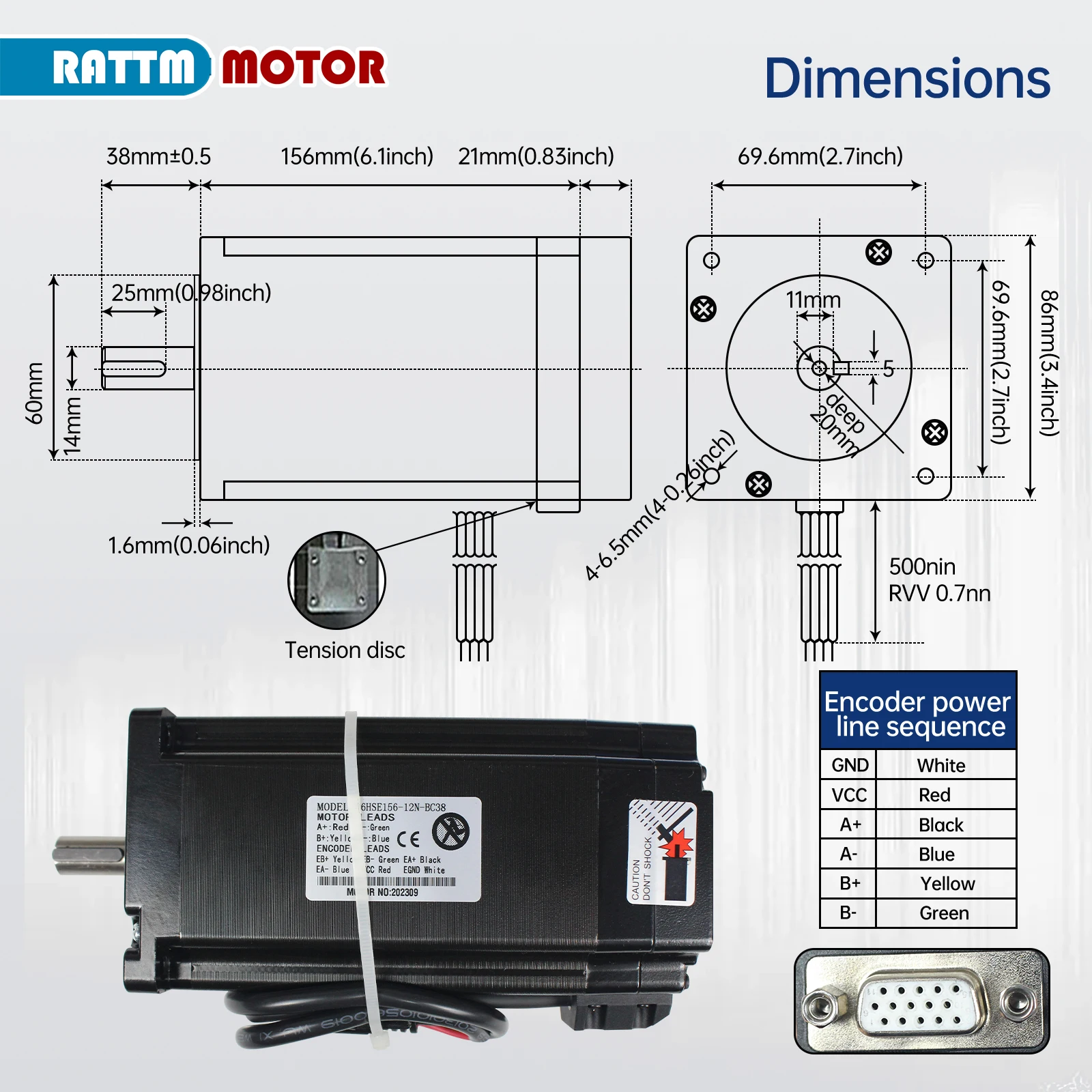 Nema34 Closed Loop 12N.m Servo motor Stepper Motor 6A 154mm & HSS86 Hybrid Step-servo Driver 8A & Powe Supply CNC Controller Kit