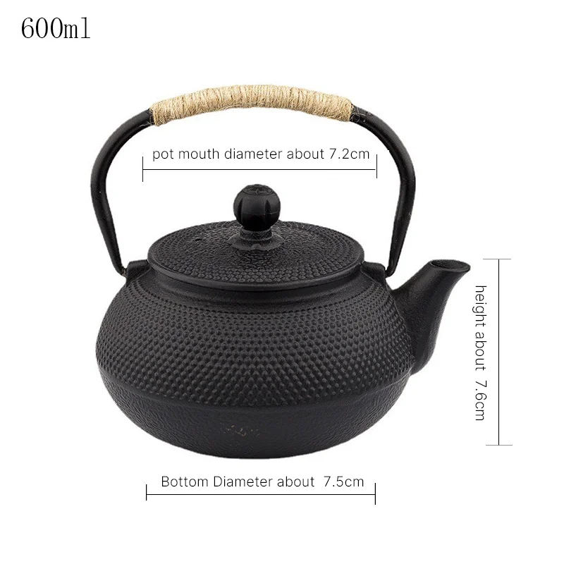 600/800ml Japanese Cast Iron Teapot Iron Kung Fu Tea Puer Tea Tea KettleTea Set Decoration Ornament