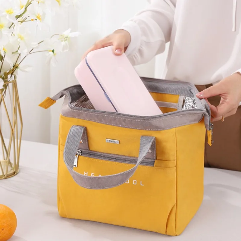 Waterproof Portable Lunch Box Insulated Student Concise Fresh Cooler Bento Lunch Travel Work Back Retain Picnic Freshness Bag