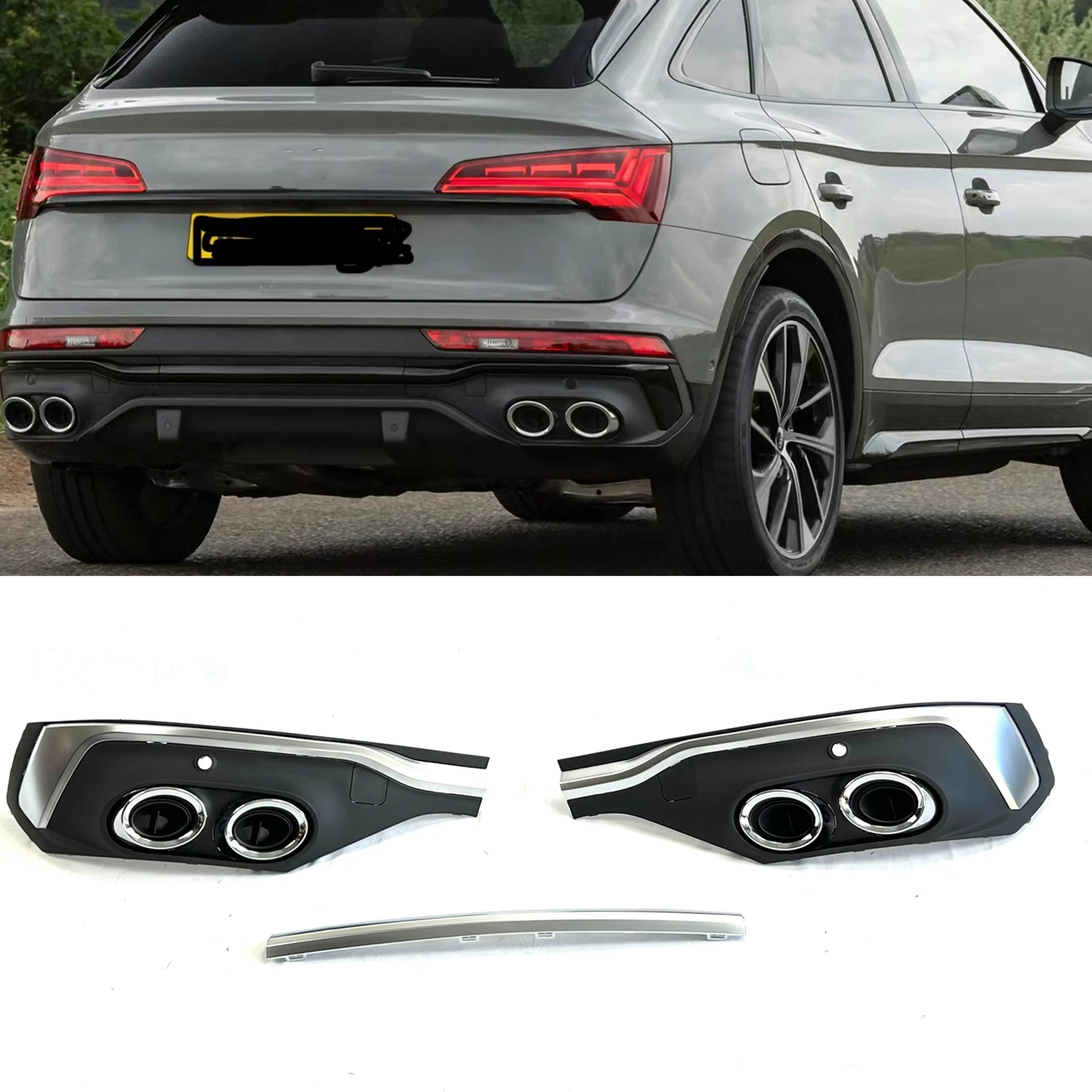 

Car Rear Diffuser Tail Tip Exhaust For Audi Q5 S Line Sport Back 2021-2023