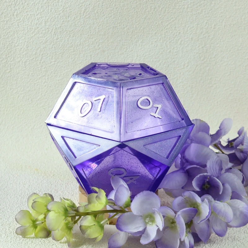 Molde de silicona para taza de vela de dados de hormigón, caja de almacenamiento de dados de cemento de yeso DIY