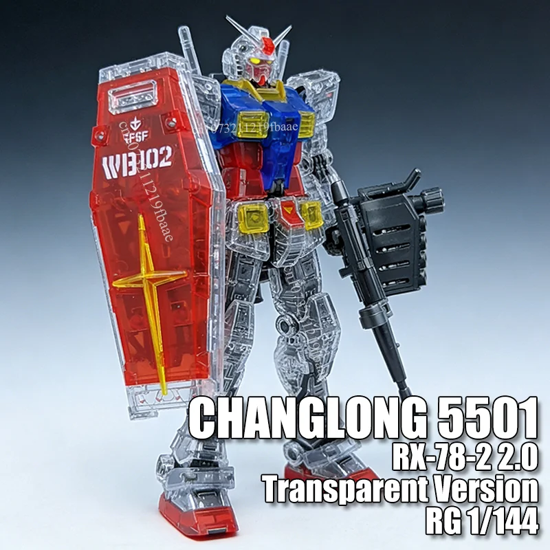

CHANGLONG 5501 Rx-78-2 Ver 2.0 RG 1/144 Игрушка-конструктор, прозрачная версия, RX 78 2, сборная модель с подвижными соединениями, робот-модель, подарок
