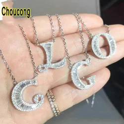 original 925 silver 26 letters Alphabet pendant  2019 new shiny Simulated Diamond necklace charms lady women females jewelry